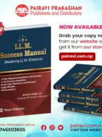 This is designed specifically for students aspiring to pursue an LL.M. degree at the Nepal Law Campus, Kathmandu and Other University as well. It includes 72 set objective questions and answers, 2 set practice questions , essay type questions and answers, legal maxims and old questions.